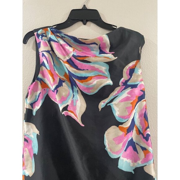 Ann Taylor LOFT Womens Size 8p Gray multi Colored Floral Shift dress Career - Picture 2 of 8